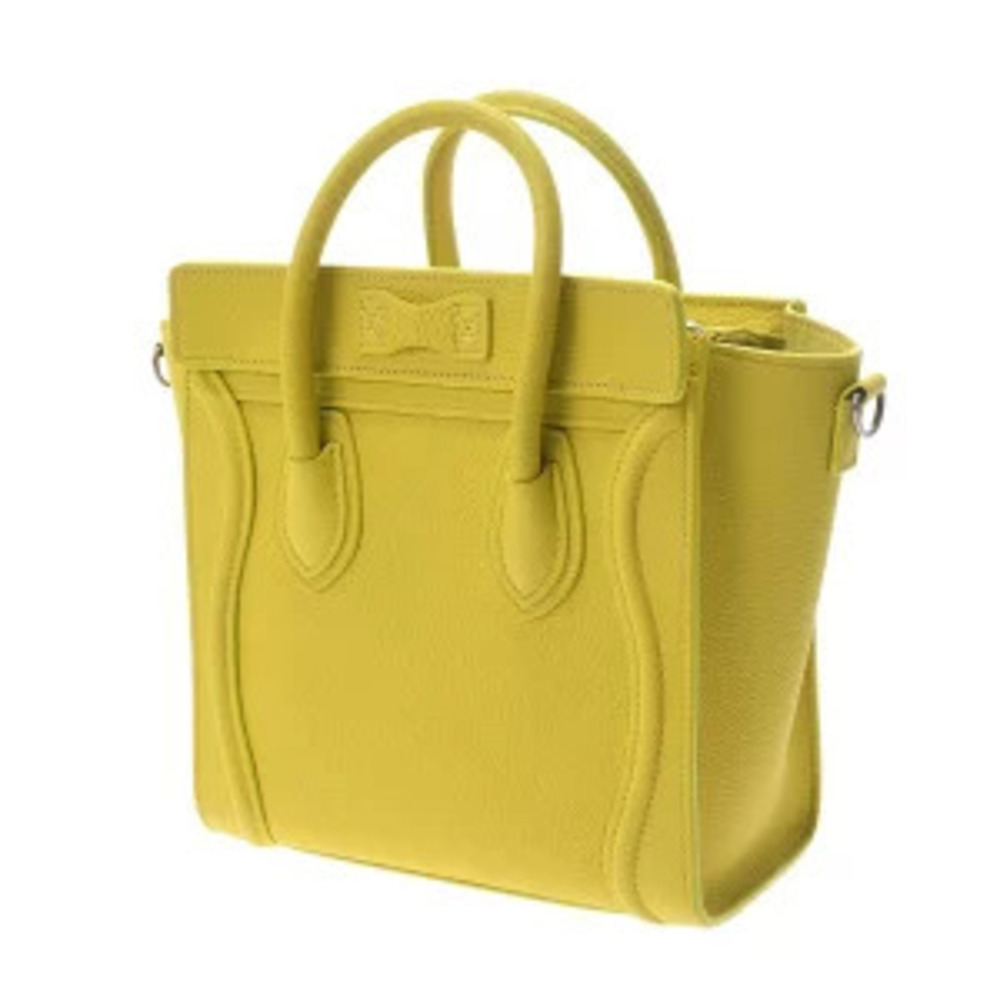 Celine Luggage Shopper Yellow Drummed Calf Leather Handbag - Picture 2 of 9